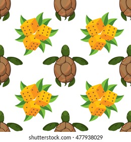 Seamless pattern for design surface Sea turtles.