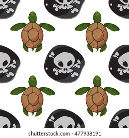 Seamless pattern for design surface Sea turtles.