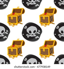Seamless pattern for design surface Treasure chest.