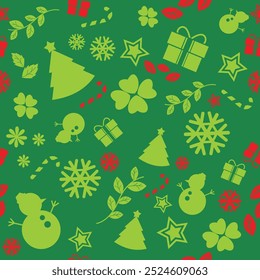 Seamless pattern design template with Christmas theme, for decoration, background or packaging.