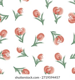 Seamless pattern design template, floral, botanical flowers, editable file in eps.10