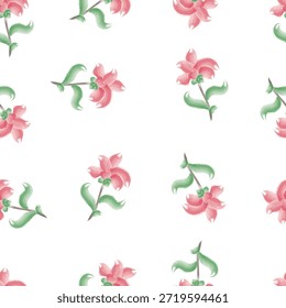 Seamless pattern design template, floral, botanical flowers, editable file in eps.10