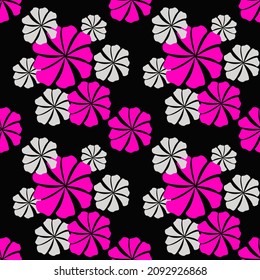 Seamless pattern design template. On black background.