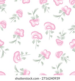 Plantilla de diseño de patrón sin fisuras, flor rosa en eps.10