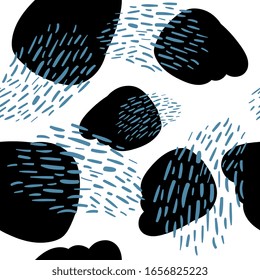 Seamless pattern design for textile and graphic design. Hand-made abstract simple element. Creative doodle. Modern digital art.  Vector EPS 10.