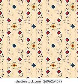 Seamless pattern design with  traditional ornament. Vintage batik motifs