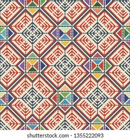 Seamless pattern design with traditional Palestinian embroidery motif