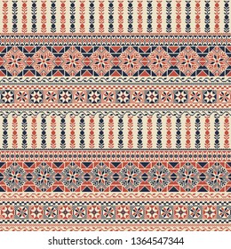 Seamless pattern design with traditional Palestinian embroidery motif