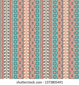 Seamless pattern design with traditional Palestinian embroidery motif
