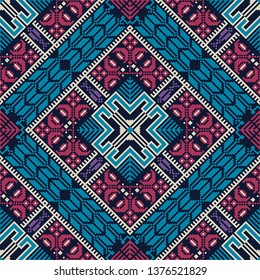 Seamless pattern design with traditional Palestinian embroidery motif