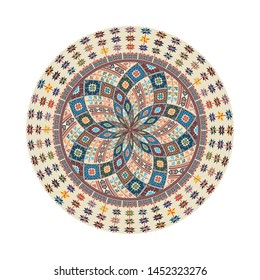 Seamless pattern design with traditional Palestinian embroidery motif
