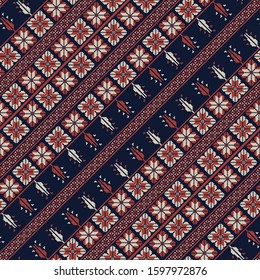 Seamless pattern design with traditional Palestinian embroidery motif