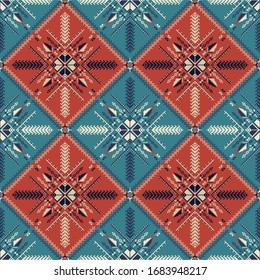 Seamless pattern design with traditional Palestinian embroidery motif