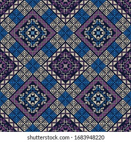 Seamless pattern design with traditional Palestinian embroidery motif