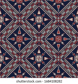 Diseño de patrones sin problemas con el motivo tradicional de bordado palestino