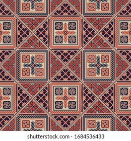 Diseño de patrones sin problemas con el motivo tradicional de bordado palestino