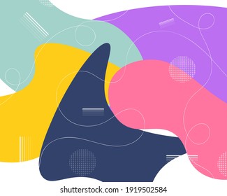 Patrón sin foco.Diseño artístico moderno estilo memphis de los años 80-90.Ilustración vectorial creativa de niños de dibujos animados color de fondo salpicado.Diseño abstracto moderno de póster, patrón y diseño de elementos geométricos.