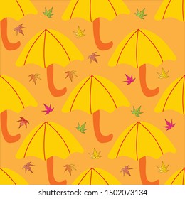 seamless pattern design of umbrella in autumn season. Can use for print, template, fabric, presentation, textile, banner, poster, wallpaper