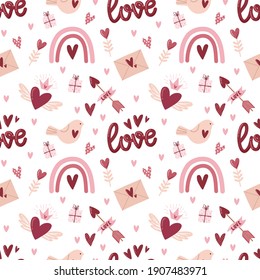 Seamless Pattern design for Valentine's day. Vector Illustration