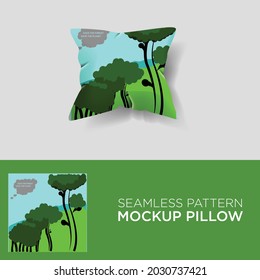  seamless pattern design vector,with pillow mockup.