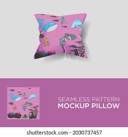  seamless pattern design vector,with pillow mockup.