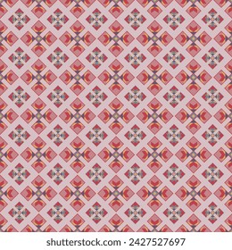 Seamless pattern design with vintage geometry motifs