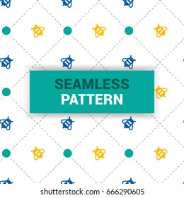 Seamless Pattern Design of white background blue and yellow honeybees vector background wallpaper print ready