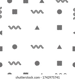 seamless pattern design without color-memphis-shapes