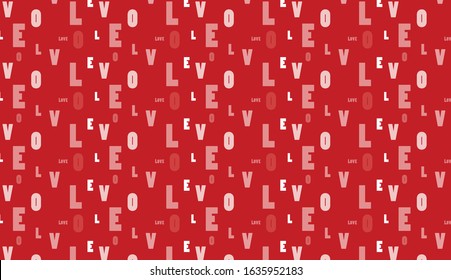 Seamless pattern design with the word Love in pieces
