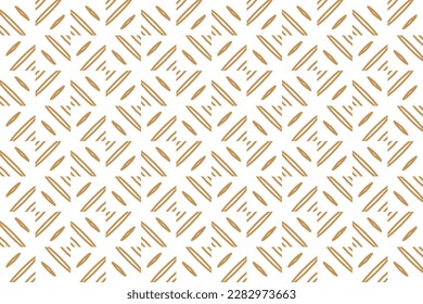 Seamless pattern design for wrapping paper, wallpaper, fabric, decorating and backdrop. Vector Illustration of geometry line art with gold and white color.