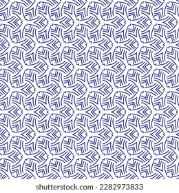 Seamless pattern design for wrapping paper, wallpaper, fabric, decorating and backdrop. Vector Illustration of geometry line art with blue indigo color.