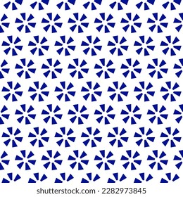 Seamless pattern design for wrapping paper, wallpaper, fabric, decorating and backdrop. Vector Illustration of geometry line art with blue indigo color.