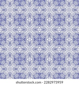 Seamless pattern design for wrapping paper, wallpaper, fabric, decorating and backdrop. Vector Illustration of geometry line art with indigo color.