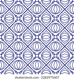 Diseño de patrones sin inconvenientes para envolver papel, papel pintado, tela, decoración y fondo. Ilustración vectorial de la geometría del arte de la línea índigo.