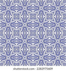 Diseño de patrones sin inconvenientes para envolver papel, papel pintado, tela, decoración y fondo. Ilustración vectorial de la geometría del arte de la línea índigo.