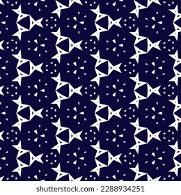 Seamless pattern design for wrapping paper, wallpaper, fabric, decorating and backdrop. Vector Illustration of geometry line art with blue-black color.