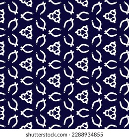Seamless pattern design for wrapping paper, wallpaper, fabric, decorating and backdrop. Vector Illustration of geometry line art with indigo color.