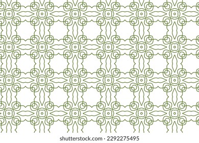 Seamless pattern design for wrapping paper, wallpaper, fabric, decorating and backdrop. Vector Illustration of geometry line art with green and white color.