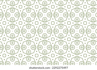 Seamless pattern design for wrapping paper, wallpaper, fabric, decorating and backdrop. Vector Illustration of geometry line art with green and white color.