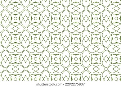Seamless pattern design for wrapping paper, wallpaper, fabric, decorating and backdrop. Vector Illustration of geometry line art with green and white color.