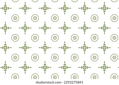 Seamless pattern design for wrapping paper, wallpaper, fabric, decorating and backdrop. Vector Illustration of geometry line art with green and white color.