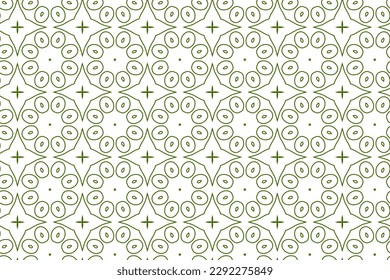 Seamless pattern design for wrapping paper, wallpaper, fabric, decorating and backdrop. Vector Illustration of geometry line art with green and white color.