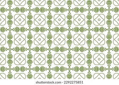 Seamless pattern design for wrapping paper, wallpaper, fabric, decorating and backdrop. Vector Illustration of geometry line art with green and white color.