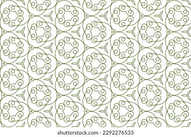 Seamless pattern design for wrapping paper, wallpaper, fabric, decorating and backdrop. Vector Illustration of geometry line art with green and white color.