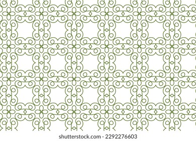 Seamless pattern design for wrapping paper, wallpaper, fabric, decorating and backdrop. Vector Illustration of geometry line art with green and white color.