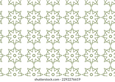 Seamless pattern design for wrapping paper, wallpaper, fabric, decorating and backdrop. Vector Illustration of geometry line art with green and white color.