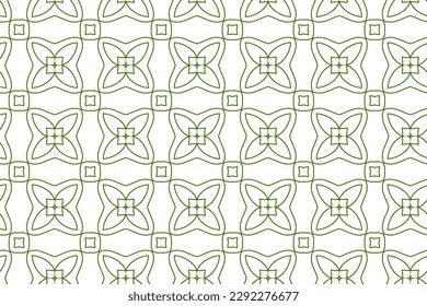 Seamless pattern design for wrapping paper, wallpaper, fabric, decorating and backdrop. Vector Illustration of geometry line art with green and white color.