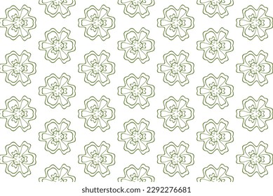 Seamless pattern design for wrapping paper, wallpaper, fabric, decorating and backdrop. Vector Illustration of geometry line art with green and white color.