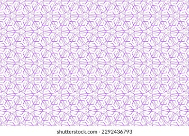 Seamless pattern design for wrapping paper, wallpaper, fabric, decorating and backdrop. Vector Illustration of geometry line art with purple and white color.