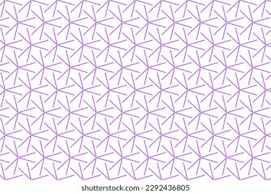 Diseño de patrones sin inconvenientes para envolver papel, papel pintado, tela, decoración y fondo. Ilustración vectorial del arte de línea de geometría con color púrpura y blanco.